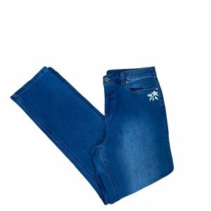Christopher & Banks Embroidered Floral Jeans Sz 6